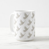 空を飛ぶ鳥の北欧柄 タンリネン コーヒーマグカップ (正面左)