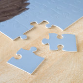 空を飛んでいるアカオタカ ジグソーパズル (側面)