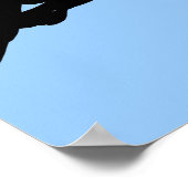 空を黒く滑る海のカモメのシルエット ポスター (角)