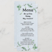 空エレガントの青い背景の紫色の枝 メニュー (正面/裏面)