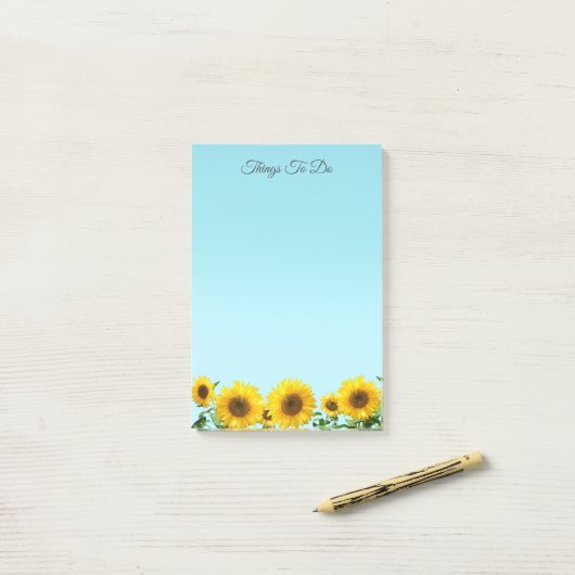 空エレガント青のひまわりポストi|過去記事 ポストイット (デスク上)