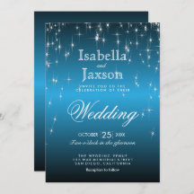 空エレガント青の星結婚の夜