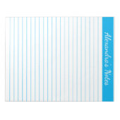 空エレガント青8.5x11文字サイパーソナライズされたズ ノートパッド (正面)