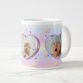 空カラフルに虹のハートの写真カスタム写真 ジャンボコーヒーマグカップ (正面右)