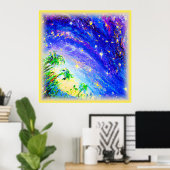空カラフルに踊りジャングル。買今 ポスター (ホームオフィス)