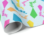 空カラフルに飛んでいる輝く凧 ラッピングペーパー (ロールコーナー)