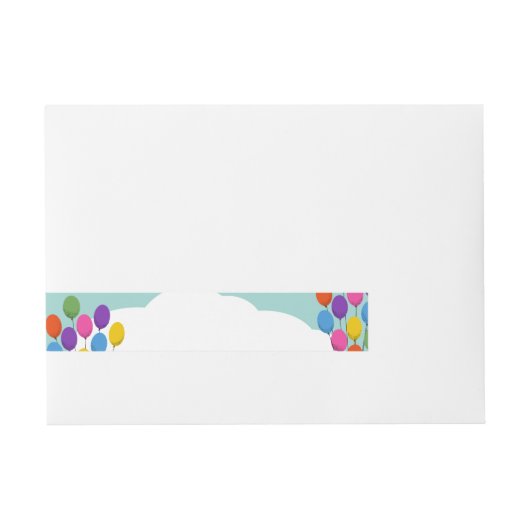 空カラフルの風船 ラップアラウンド宛名ラベル (正面)