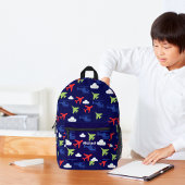 空カラフル空おもしろい雲ネイビーブルーカスタム プリントバックパック