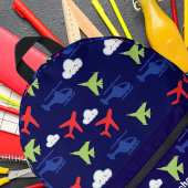 空カラフル空おもしろい雲ネイビーブルーカスタム プリントバックパック