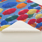 空カラフル青橙赤色の傘 シェルパブランケット (3/4)