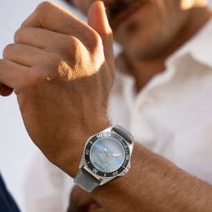 空クール空，航空機の翼の写真パーソナライズされた 腕時計