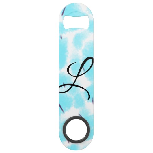 空シンプル青黒水色あなたのモノグラムを追加 スピード栓抜き (正面)