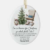 空パーソナライズされたの椅子クリスマスの天国 セラミックオーナメント (右)