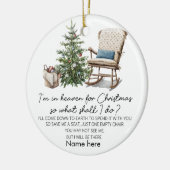 空パーソナライズされたの椅子クリスマスの天国 セラミックオーナメント (左)