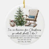 空パーソナライズされたの椅子クリスマスの天国 セラミックオーナメント (裏面)