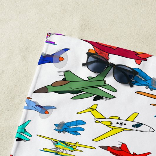 空パーソナライズされたカラフル機模様 ビーチタオル (インサイチュ)