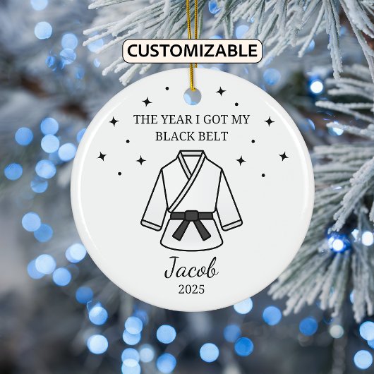 空パーソナライズされた手ブラックベルト、テコンドー服 セラミックオーナメント