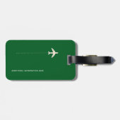 空パーソナライズされた機旅行(緑/黄) ラゲッジタグ (裏面横)