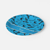 空パーソナライズされた青の女性の靴のパターンの名前 ペーパープレート (アングル)