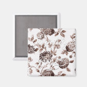 空フルブラウンヴィンテージフローラトイル食洗機 マグネット (正面/裏面)