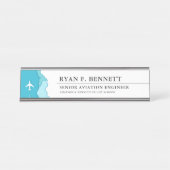 空フレンドリー | 航空業界をテーマにした デスクネームプレート (正面)