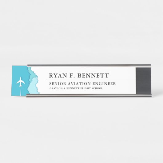 空フレンドリー | 航空業界をテーマにした デスクネームプレート (正面)