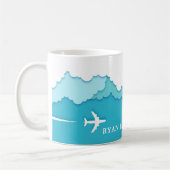 空フレンドリー | 航空産業名前をカスタムする コーヒーマグカップ (左)