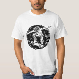 空中でスケートボードをする伝説のスケーター Tシャツ