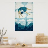 空中に浮かぶ少女 ポスター (キッチン)