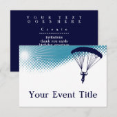 空中のスカイダイバー 招待状 (正面/裏面)