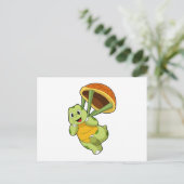 空中のスキューバダイバーとしてシェルを身に着けたカメ ポストカード (スタンド正面)