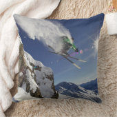 空中のスキーヤー クッション (ブランケット)