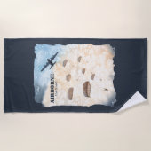 空中のパラトロオペラ素晴らしスのジャンプのカスタマイズ ビーチタオル (正面)