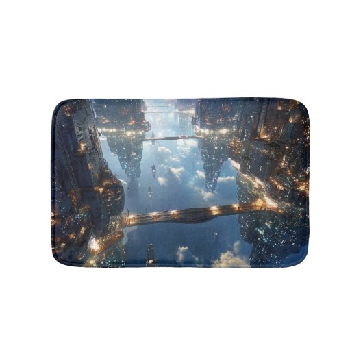 空中の浮遊メトロポリス バスマット (正面)