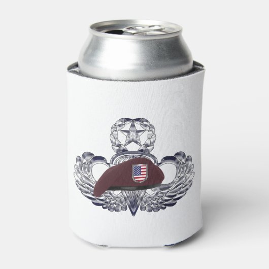空中の翼の上に特別に設計されたベレー 缶クーラー (缶正面)