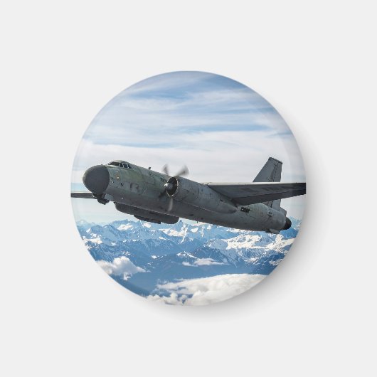 空中の飛行機 マグネット (正面)