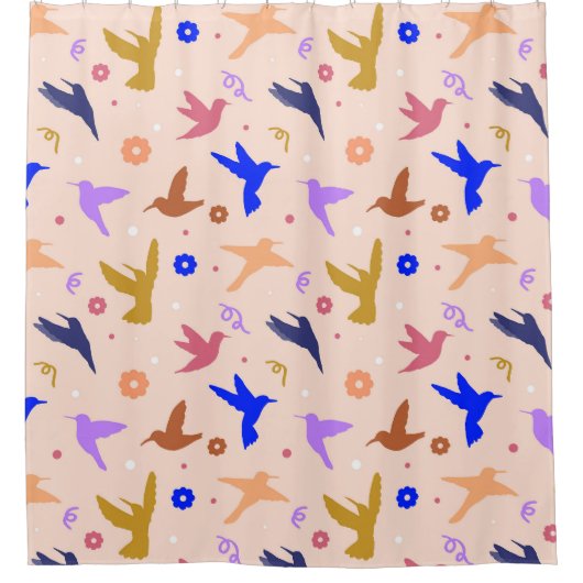 空中の鳥 シャワーカーテン (正面)
