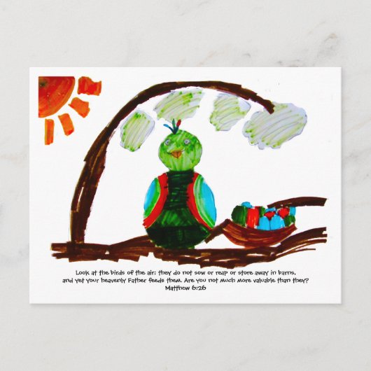 空中の鳥 ポストカード (正面)