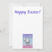 空中を浮かぶ7つのイースターエッグの絵画アート シーズンカード (裏面)