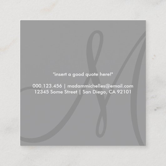 空中イニシャル広場 スクエア名刺 (裏面)