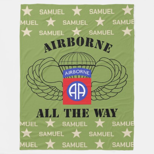 空中オールウェイ名前をカスタムするフリース フリースブランケット (正面)