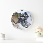 空中スノーモービル ラージ壁時計 (ホーム)