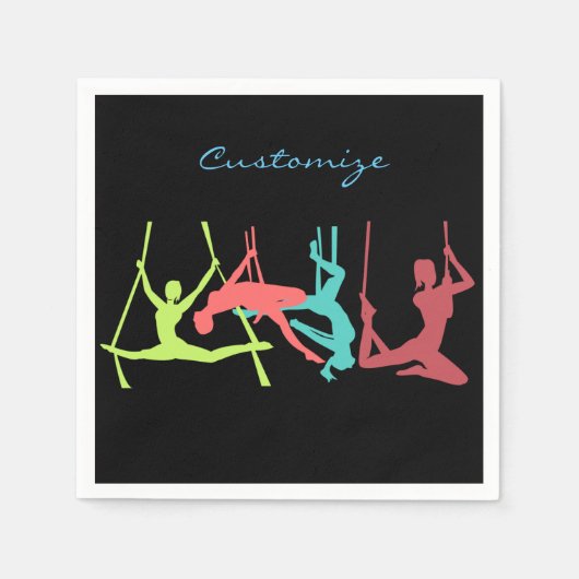 空中フィットネスポーズサンダー_コーブ スタンダードカクテルナプキン (正面)