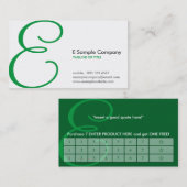 空中モノグラムグリーンパンチカード ロイヤリティカード (正面/裏面)