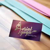 空中ヨガインストラクターピラティスフィットネスパープル金ゴールド ロイヤリティカード