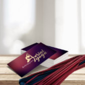 空中ヨガインストラクターピラティスフィットネスパープル金ゴールド 名刺