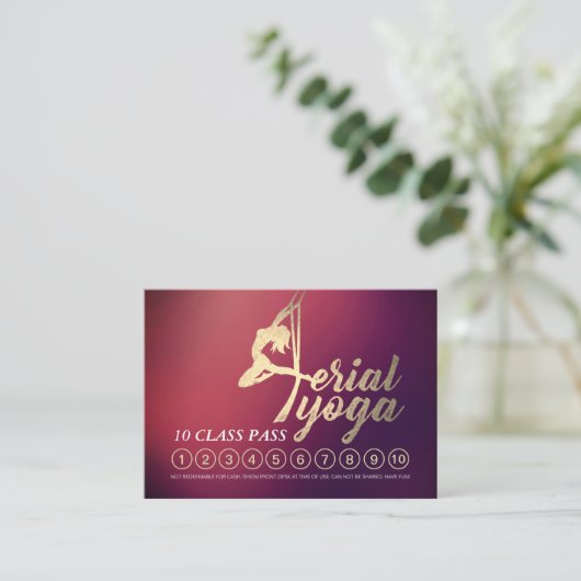 空中ヨガインストラクター10クラスパスアポイントメント ロイヤリティカード (スタンド正面)