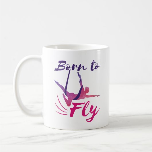 空中ヨガシルク生まれズフライ コーヒーマグカップ (左)