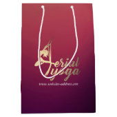 空中ヨガメディテーションピラティスフィットネスインストラクター ミディアムペーパーバッグ (正面)