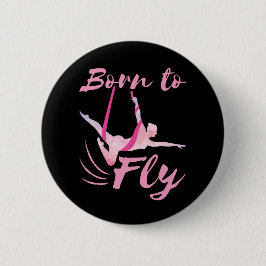 空中ヨガ生まれが飛ぶ 缶バッジ